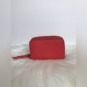 All Saints Fetch Genuine Leather Women's Cardholder Wallet in Elasto Pink